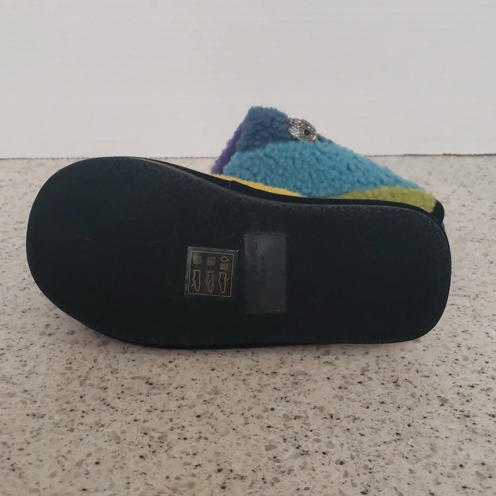 Kurt Geiger London Kensington Striped Faux-Shearling Slippers NWT - Kids‎ SZ 13